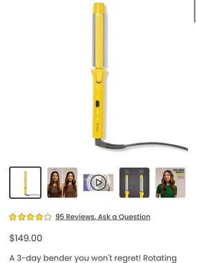 Drybar Rotating Curling Iron in Bright Yellow